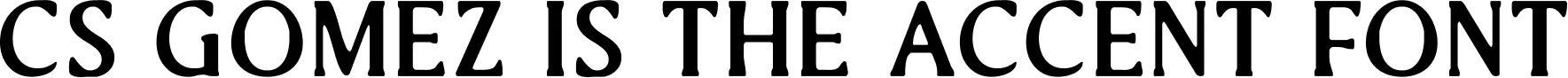 Accent font specimen